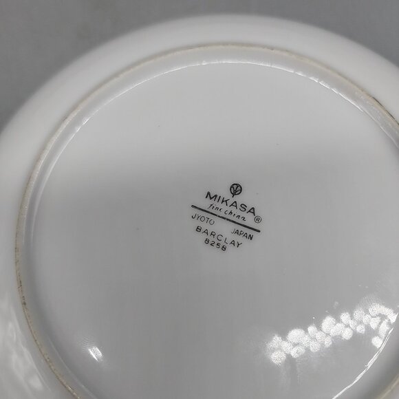 Mikasa Barclay Cereal Soup Bowl 7.5" White Silver Porcelain 8258 Set Of 3 - Picture 3 of 5